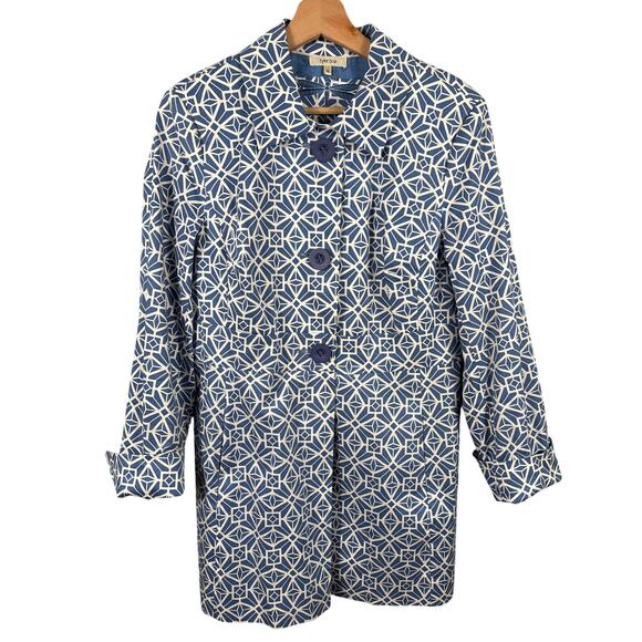 Tyler Boe Jackets & Blazers - Tyler Boe Blue and White Geometric Blazer